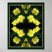 Gele Primrose Bloemen Abstract Poster (Voorkant)