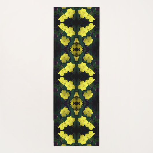 Gele Primrose Bloemen Abstract Yogamat (Achterkant)