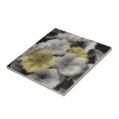 Gele primrose bloemen in zwart-wit tegeltje (Zijkant)