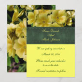 Gele primrose Floral Wedding Save the Date Kaart (Voorkant / Achterkant)