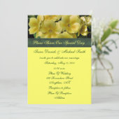 Gele primrose Flower Wedding Invitation Kaart (Staand voorkant)