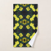  Gele Primrose Flowers Abstract Patroon Bad Handdoek (Handdoek)