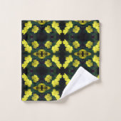  Gele Primrose Flowers Abstract Patroon Bad Handdoek (Wasdoekje)