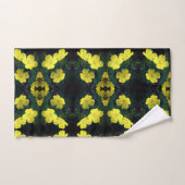  Gele Primrose Flowers Abstract Patroon Bad Handdoek (Handdoek)
