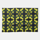  Gele Primrose Flowers Abstract Patroon Theedoek (Horizontaal)