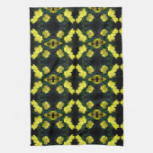  Gele Primrose Flowers Abstract Patroon Theedoek (Verticaal)