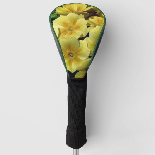 Gele primrose Spring Flowers close up Golfheadcover (Voorkant)