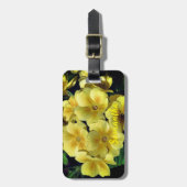 Gele Primrose Spring Flowers gepersonaliseerd Bagagelabel (Voorkant verticaal)