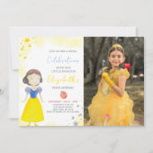 Gele Prinses Verjaardagsuitnodiging met foto Kaart (Voorkant)