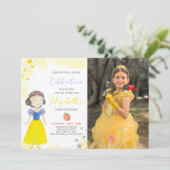 Gele Prinses Verjaardagsuitnodiging met foto Kaart (Staand voorkant)