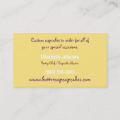 Gele prinsessen Cupcake Baker of Party Planner Visitekaartje (Achterkant)