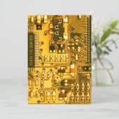 Gele printplaat, elektronische onderdelen, printpl bedankkaart (Staand voorkant)