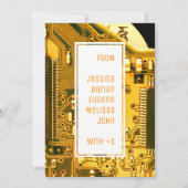 Gele printplaat, elektronische onderdelen, printpl bedankkaart (Achterkant)