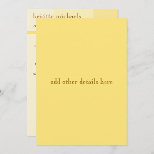 Gele Progression Modern Wedding Uitnodiging (Voorkant / Achterkant)