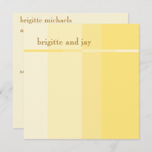 Gele Progression Modern Wedding Uitnodiging (Voorkant / Achterkant)