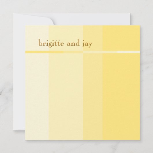 Gele Progression Modern Wedding Uitnodiging (Voorkant)