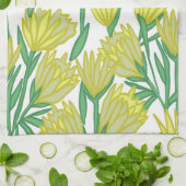 Gele Protea Bloemen Keuken Theedoek (Gevouwen)