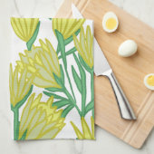 Gele Protea Bloemen Keuken Theedoek (Quarter Fold)