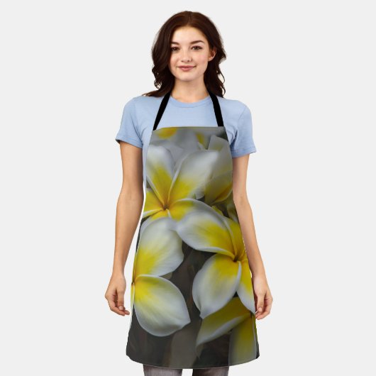 Gele pruimen, bloem schort (Gedragen)