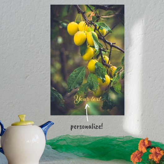 Gele pruimen na regen poster