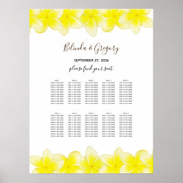Gele pruimterie Frangipani Weddenschappen Poster