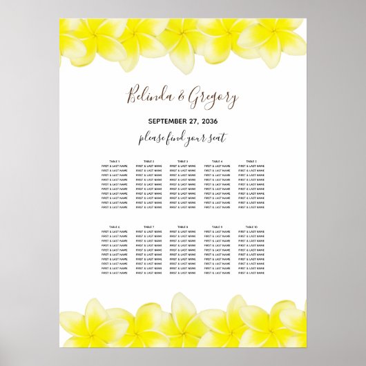 Gele pruimterie Frangipani Weddenschappen Poster (Voorkant)