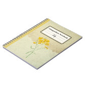 Gele Psilostrophe Sparsiflora gepersonaliseerd Com Notitieboek (Linkerzijde)