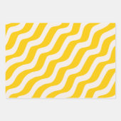Gele Psychedelische Stripes Retro Wavy Lines Inpakpapier Vel (Voorkant 3)