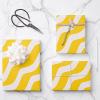 Gele Psychedelische Stripes Retro Wavy Lines