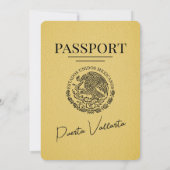 Gele Puerta Vallarta Passport bruiloft Kaart (Achterkant)