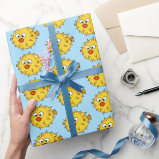 Gele Puffer Fish Cadeaupapier