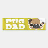 Gele Pug Pap Bumpersticker (Voorkant)