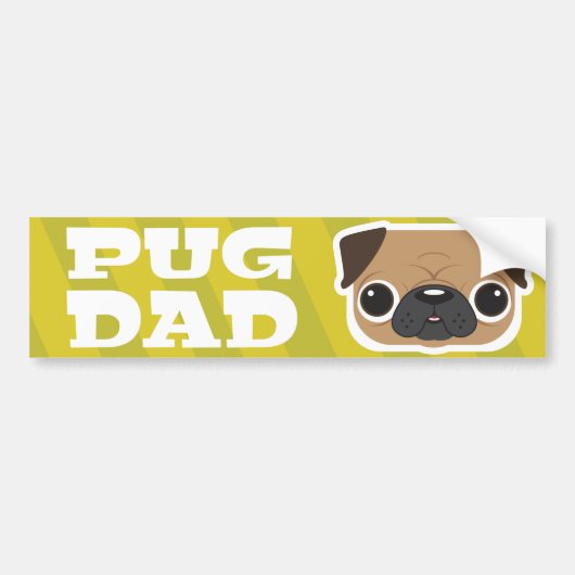 Gele Pug Pap Bumpersticker (Voorkant)