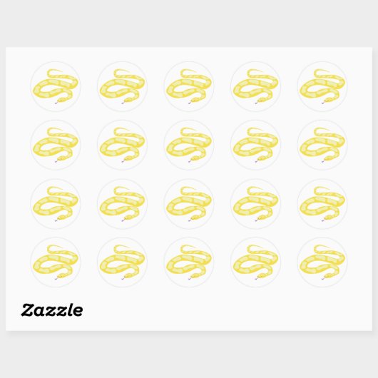 Gele Python Ronde Sticker (Vel)