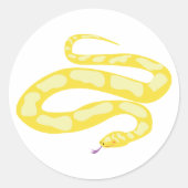 Gele Python Ronde Sticker (Voorkant)