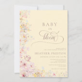 Gele QR-code baby shower voor wilde bloem Kaart (Voorkant)