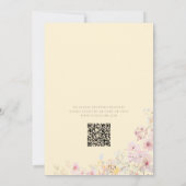 Gele QR-code baby shower voor wilde bloem Kaart (Achterkant)