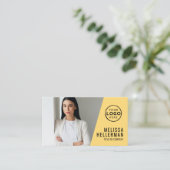 Gele QR Code Bedrijf Uw Logo Visitekaartje (Staand voorkant)