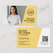 Gele QR Code Bedrijf Uw Logo Visitekaartje (Voorkant / Achterkant)