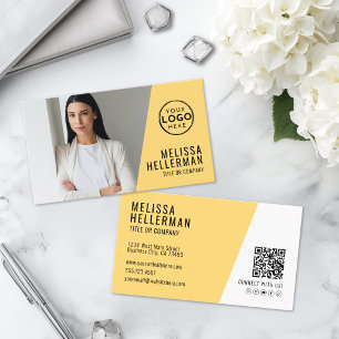 Gele QR Code Bedrijf Uw Logo Visitekaartje