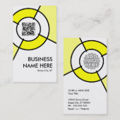 gele QR-code en logo-doel Visitekaartje (Voorkant / Achterkant)