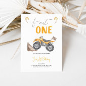 Gele Quad Bike 'Fast One' Uitnodiging voor verjaar