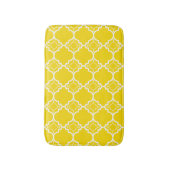 Gele Quatrefoil Geometrisch Patroon Badmat (Voorkant Verticaal)