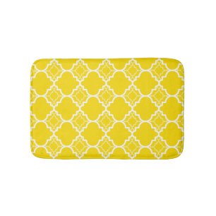 Gele Quatrefoil Geometrisch Patroon Badmat