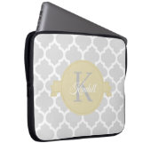Gele Quatrefoil-laptophoes met speciaal design Laptop Sleeve (Voorkant Rechts)