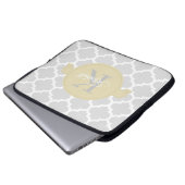 Gele Quatrefoil-laptophoes met speciaal design Laptop Sleeve (Voorkant onderkant)