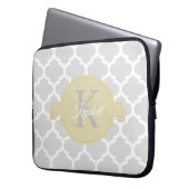 Gele Quatrefoil-laptophoes met speciaal design Laptop Sleeve (Voorkant Links)