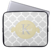 Gele Quatrefoil-laptophoes met speciaal design Laptop Sleeve (Voorkant)