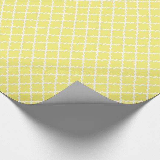 Gele Quatrefoil Pattern Gift Wrap Cadeaupapier (Hoek)