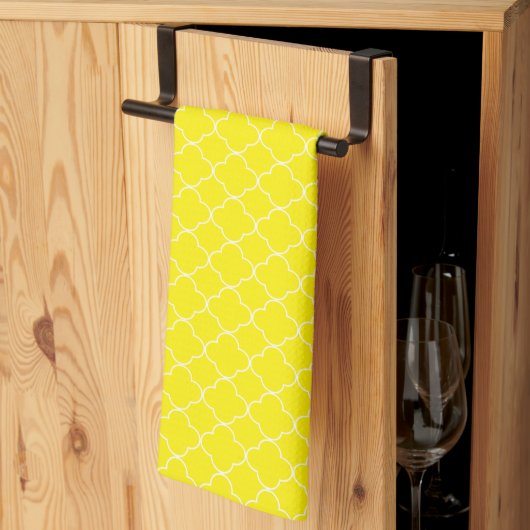 Gele Quatrefoil Theedoek (Derde Gevouwen)